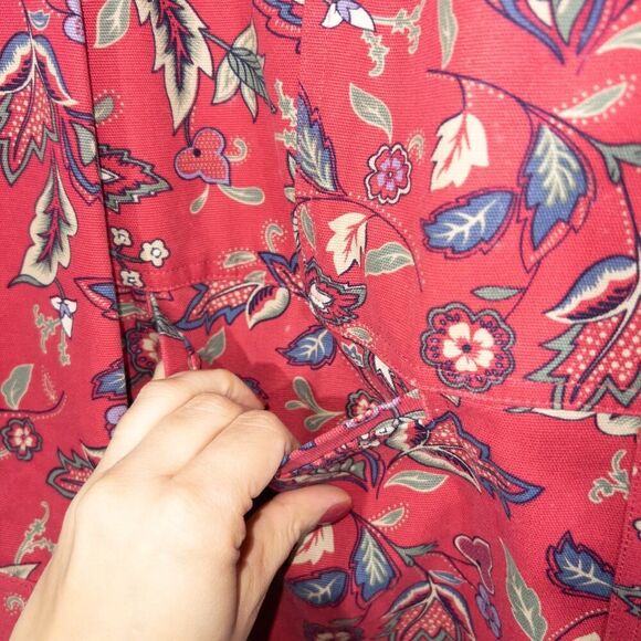 Appleseed’s Red Floral Cotton Blazer Jacket Size 14 - Picture 2 of 6